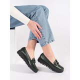 Sergio Leone Dark green loafers on a platform | Shoptok.si