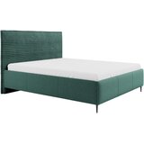 MID.YOU OBLAZINJENA POSTELJA 160 cm x 200 cm , les, tekstil, leseni material temno zelena | Shoptok.si