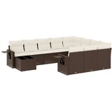  11-dijelni set vrtnih sofa od poliratana s jastucima smeđi | shoptok.hr