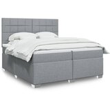  Krevet s oprugama i madracem svjetlosivi 200 x 200cm od tkanine | shoptok.hr