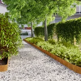 vidaXL Robniki za trato 10 kosov 15x103 cm prilagodljivi corten jeklo
