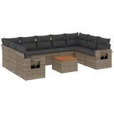  10-dijelni set vrtnih sofa od poliratana s jastucima sivi | shoptok.hr