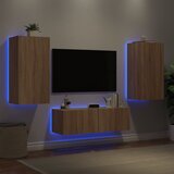  The Living Store Stenske TV omarice z LED lučkami 3 kosi sonoma hrast - Stenska TV Omarica, (21555333) Cene