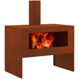 Kamin Smeđa 80 x 50 x 96 cm Čelik otporan na vremenske uvjete | shoptok.hr