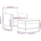  Fotelja s tabureom svjetložuta 60 cm od tkanine | shoptok.hr