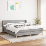  The Living Store Box spring postelja z vzmetnico svetlo siva 160x200 cm žamet - Box Spring Postelja, (21492530) Cene
