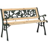 vidaXL Zunanja klop z rožastim naslonom 116 cm Les, (22015519) | Shoptok.si