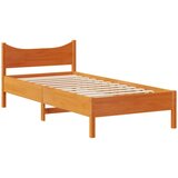  Okvir kreveta s uzglavljem voštano smeđi 75x190 cm od borovine | shoptok.hr