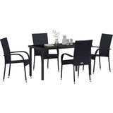  Set za objedovanje u vrtu od 5 dijelova Crni poli ratan | shoptok.hr