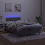  Krevet box spring s madracem LED tamnosivi 120 x 200 cm baršun | shoptok.hr