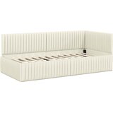  Kutni okvir kreveta s uzglavljem Krema 90 cm x 200 cm Baršun | shoptok.hr