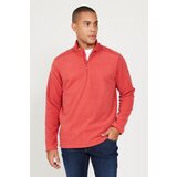 AC&Co / Altınyıldız Classics Men's Coral Anti-Pilling Anti-Pilling Standard Fit Stand Up Collar Fleece Sweatshirt. Cene