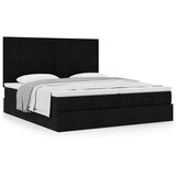 vidaXL Otomanski posteljni okvir z vzmetnicami črn 180x200 cm blago | Shoptok.si