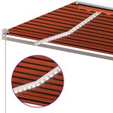  Ročno zložljiva tenda z LED lučmi 450x300 cm oranžna in rjava - - večbarvno - 32.04 - 450 x 300 cm - 2025- | Shoptok.si