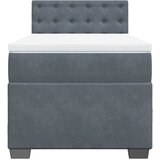  Krevet box spring s madracem tamnosivi za 1 osobu baršunasti | shoptok.hr