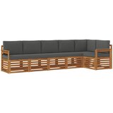  Set vanjskih sofa 6 kom. Prirodna i antracit Poliester Bijela 306 x 128,5 x 73 cm | shoptok.hr