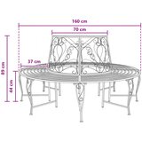  Klupa pod drvetom 8-Broj sjedala Ø 160 x 89 cm Čelik | shoptok.hr
