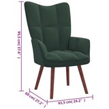  Stol za sproščanje temno zelen žamet, (20957967) | Shoptok.si