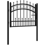  Vrata za ogradu KAMPEN s kopljem na vrhu crna 103x75 cm čelična | Eponuda.com