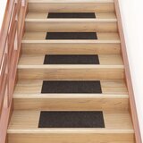 vidaXL Samoljepljivi otirači za stepenice 15 kom 60 x 25 cm tamnosmeđi | shoptok.hr