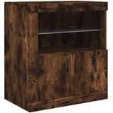  Komoda s LED svjetlima boja dimljenog hrasta 60,5x37x67 cm Slike
