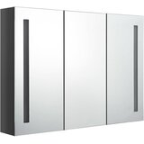  LED kupaonski ormarić s ogledalom 89 x 14 x 62 cm sjajni sivi | Eponuda.com