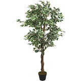 vidaXL Umjetno stablo fikusa 1260 listova 200 cm zeleno