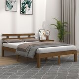 Furnova Posteljni okvir medeno rjav iz trdnega lesa 200x200 cm, (21941134) Cene