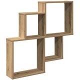 Maison Chic Stenska polica - Viseča Polica artisan hrast 80x15x78,5 cm inž. les, (21794083) | Shoptok.si
