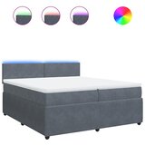  Krevet s oprugama i madracem tamnosivi 200x200 cm baršunasti | shoptok.hr