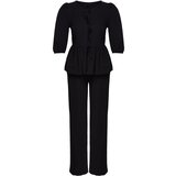 Trendyol Black Textured Fabric Tie Detailed Balloon Sleeve Woven Bottom-Top Set Cene