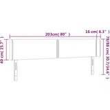  Uzglavlje s ušima tamnosivo 203x16x78/88 cm od tkanine | shoptok.hr