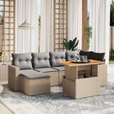 vidaXL 7-dijelni set vrtnih sofa od poliratana s jastucima bež | shoptok.hr