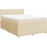  Krevet s oprugama i madracem krem 140 x 190 cm od tkanine | shoptok.hr