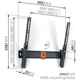Vogels TVM1413, zidni nosač za ekrane od 32"-65", nagib do 15°, do 25kg | shoptok.hr
