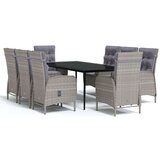  9-dijelni vrtni blagovaonski set s jastucima sivo-crni | shoptok.hr