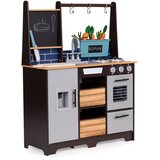ECO TOYS velika drvena dječja kuhinja za igru sa štandom za povrće i dodacima | shoptok.hr