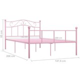 vidaXL Okvir za krevet ružičasti metalni 140 x 200 cm | shoptok.hr