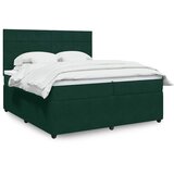  Krevet s oprugama i madracem tamnozeleni 200x200 cm baršunasti | shoptok.hr