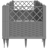  Cvetlično korito z zatiči svetlo sivo 123,5x43,5x43,5cm PP | Shoptok.si