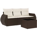  4-dijelni set vrtnih sofa od poliratana s jastucima smeđi | shoptok.hr