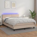 The Living Store Box spring postelja z vzmetnico LED kapučino 140x200 cm - Box Spring Postelja, (21513686) Cene