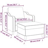  Fotelja s tabureom crna 60 cm od tkanine | shoptok.hr