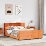 Maison Chic Posteljni okvir - Dvoposteljna postelja - Zakonska postelja brez vzmetnice voščeno rjav 120x190 cm borovina-J13157, (21759948) | Shoptok.si