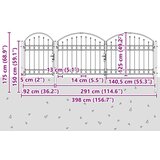  Vrata Ograde za Vrt s Arhivnim Vrh Siva 4 x 1 25 m Čelik | shoptok.hr