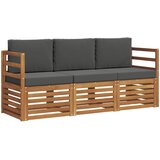  Setovi sofa 3 pcs Prirodna i antracit Čvrsto drvo akacije | shoptok.hr