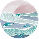  Okrugla fototapeta - Fish on the waves 140x140 | shoptok.hr