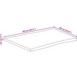 Stolna ploča 90x60x2,5 cm od masivnog drva manga sa živim rubom | shoptok.hr