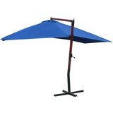  Viseči senčnik z lesenim drogom 400x300 cm moder | Shoptok.si