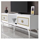 Hanah home Hanah Kućna TV komoda Herry, 150x44,6x29,6 cm, Bijelo-zlatna boja | Eponuda.ba